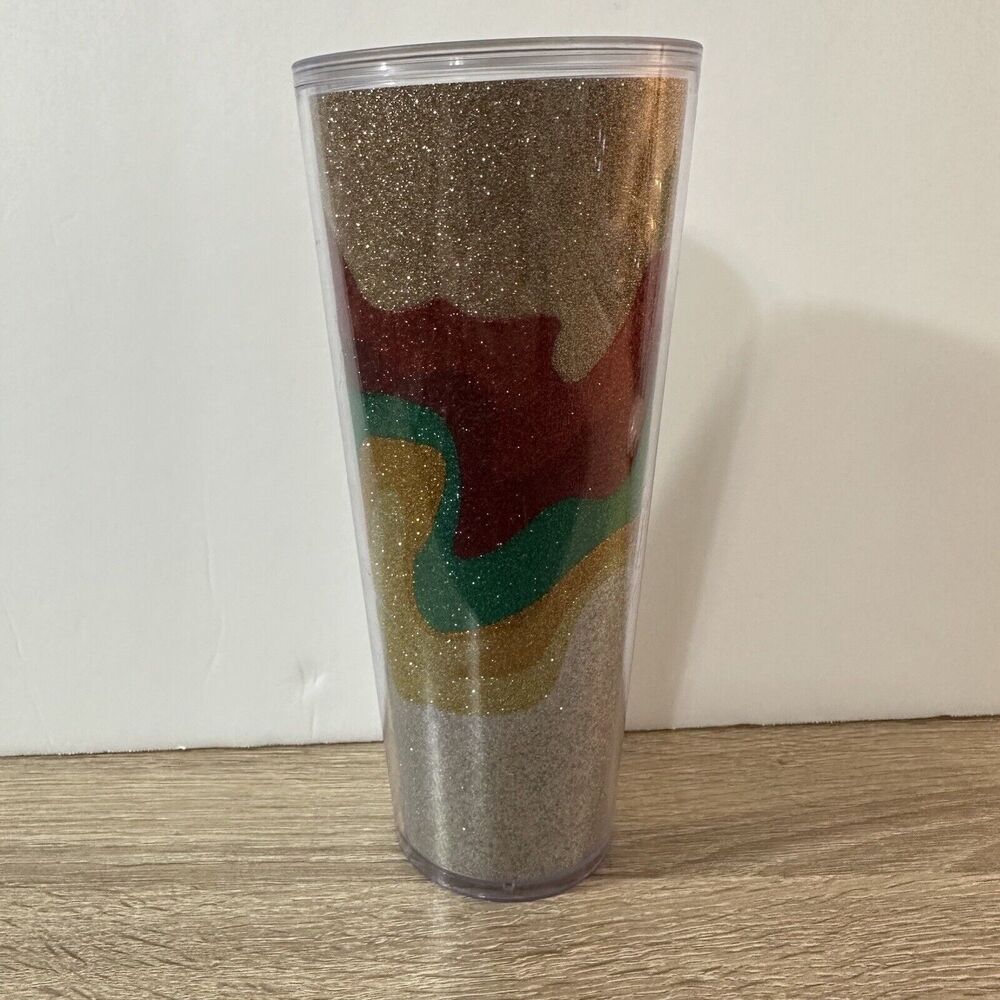 Starbucks Holiday Collection 2018 Sand Flow Glitter Acrylic ColdCup Tumbler 24oz